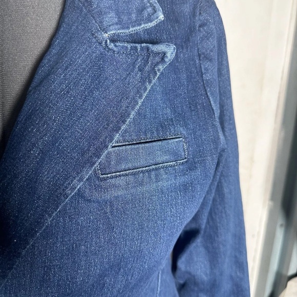 ANTHROPOLOGIE Pilcro Double Breasted Denim Blazer Jean Jacket Medium NWT AB3 - Picture 3 of 10